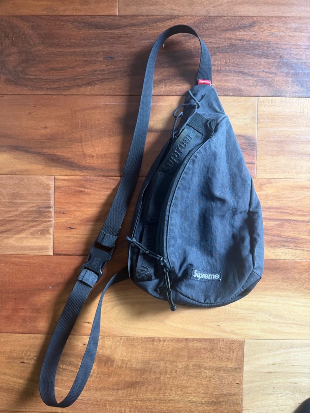 Supreme Black Sling Bag with Adjustable Strap